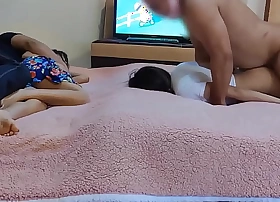 Niece subjected by her pervert uncle who fucks her bring up the rear to her parents who are resting