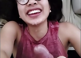 Cute amateur asian teen huge facial