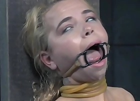 Gagged take the weight gets whipped and toyed by her dom