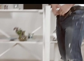 Skinny teen roughly fucked in both holes