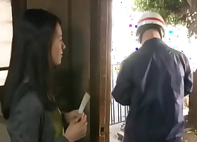 A woman-rapist sneaks in and rapes a postman 