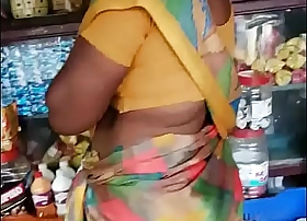 SATIN SILK SAREE AUNTY