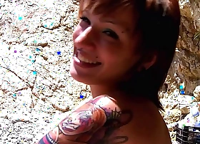 Crazy pierced punk bitch fuck like an a 'til dude cum on her face