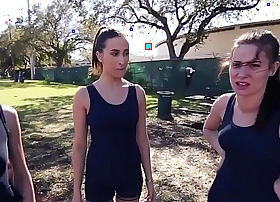 Athletic teen les licks