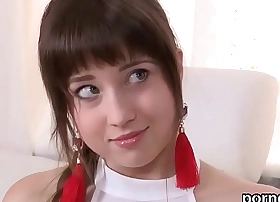 Pretty ardent reader is seduced and shagged by elderly trainer