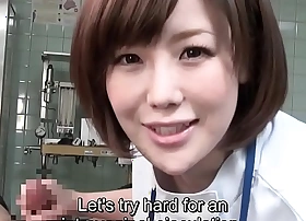 Subtitled cfnm japanese female doctor gives patient handjob