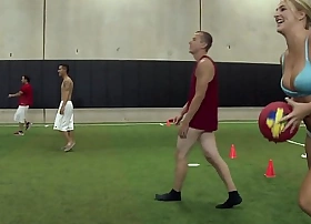 Young teens play strip dodgeball on college rules cr12385