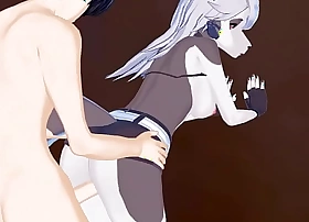 Loona getting fucked against a wall before riding a lucky guys cock - helluva boss furry hentai