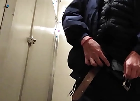 Bathroom stall blowjob