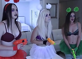 Three alien teens fuck human