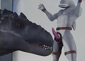 Hardcore furry bdsm t-rex blowjob