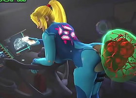 Samus and her metroid baby