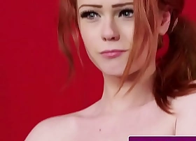 English ginger babe tugs 'til facial cumshot