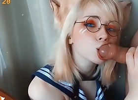 Sweetie fox blowjob dick neighbor and cum in frowardness