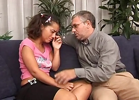 Teenager finds solace on touching her daddy's cock