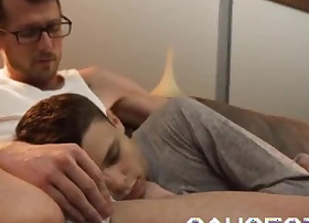 Gaycest - teen boy shocked by dad's boner big dick daddy bareback twink