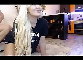 Blonde girl blowjob tease