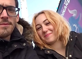 Exhibitionist couple has a fucking-spree in burnish apply ostentatious display