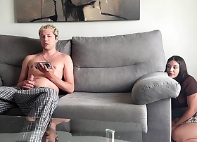 I Just Wanted Prank My Step Brother... But He Start Jerk Off on the Couch Thinking He Exclusively in Room