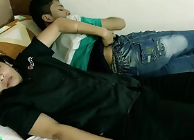 Bed Sharing beside Stepbrother! Astonishing Hot Sex beside Hindi Audio