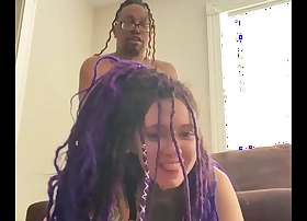 Ruined purple dreadhead takes hard dick in rough pounding