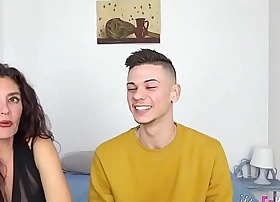 Zazel teaches a young and nervous man a lesson on hard sex near a gilf