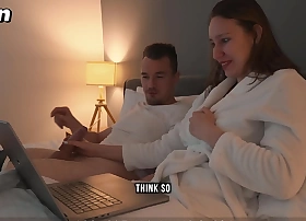 Step progenitrix helps to cum step son on touching share bed with hand job together with tight pussy, but can't...