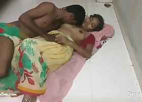 Hindi telugu village couple making love passionate hot dealings on the floor in saree