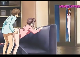 Hentai - Strict Stepmom Disciplines Her Stepson Monitor Busting Him nigh His Stepsister (Uncensored)