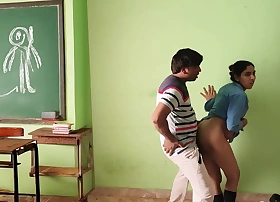 Hot Indian Uniform Girl Going to bed in Bare Classroom ️