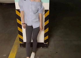 Seduce a sexy Chinese office beauty in an underground garage, revealing her in recession body and expert nook skills.