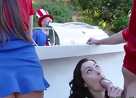 Milf and teen sucking